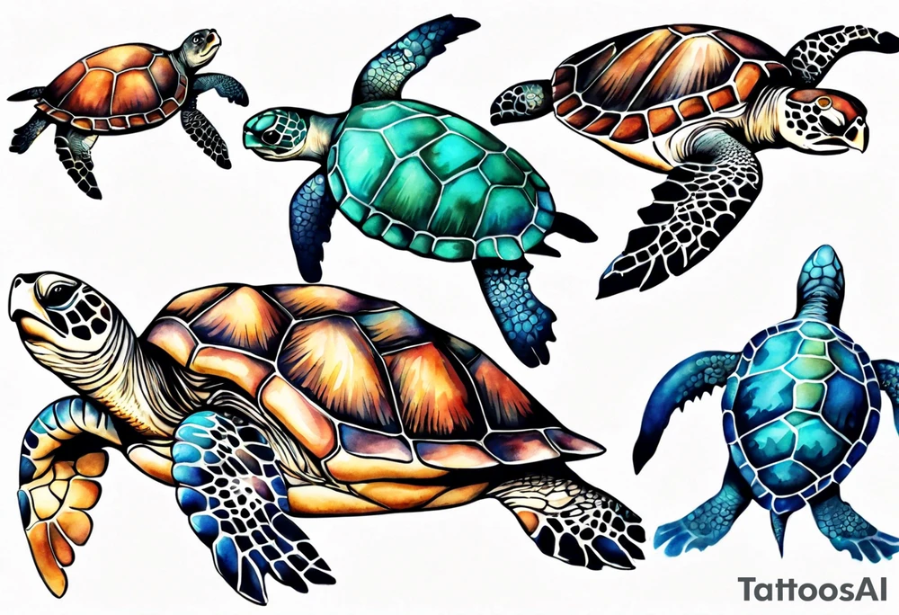 Sea turtle tattoo idea