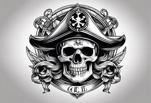 pirate skull anchor tattoo idea