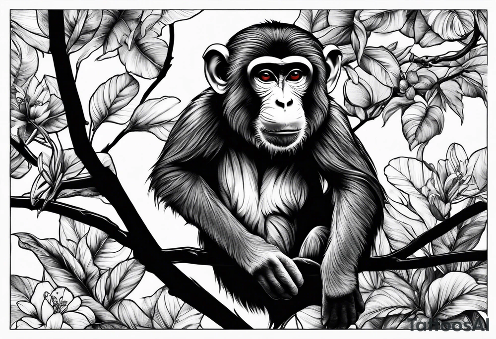 monkey in a tree tattoo idea