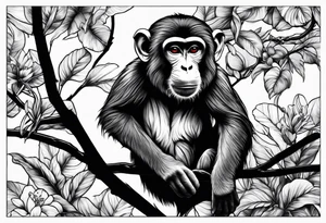monkey in a tree tattoo idea