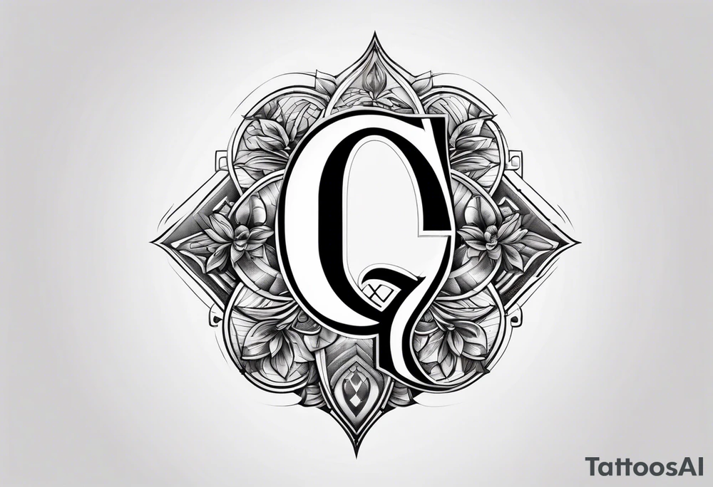 A spades design, with the letter Q embedded in the center. tattoo idea