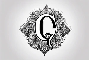 A spades design, with the letter Q embedded in the center. tattoo idea