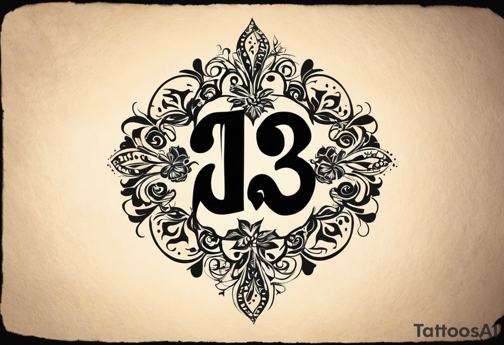 I would like a tattoo - number '13' in a colorful old school style. The tattoo should be approximately 7-8 centimeters in size. It symbolizes the date my daughter was born. Please make it bold and vibrant, with classic old school elements like shading, outlines, and maybe some subtle details that hint at a lucky or meaningful number. tattoo idea