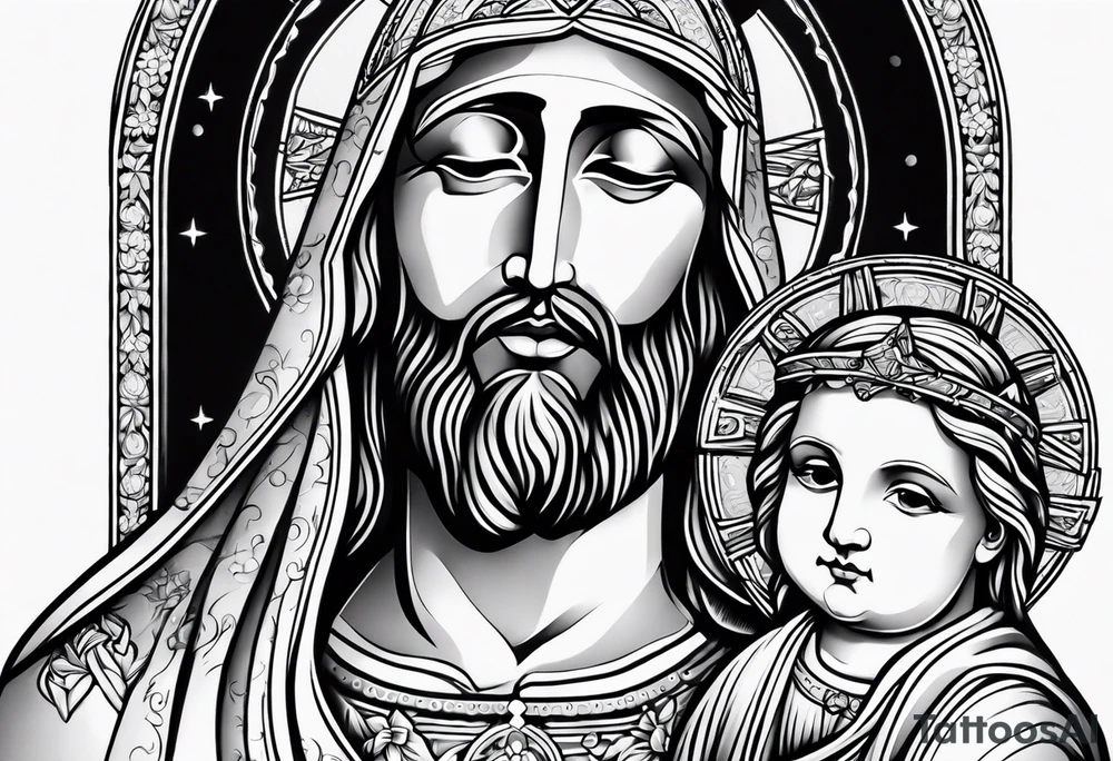 christianity jesus mary tattoo idea