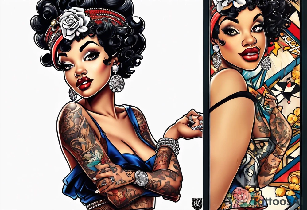 African american betty boop tattoo idea