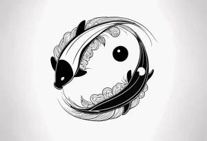powerful majestic ying Yang symbol made of koi fish tattoo idea