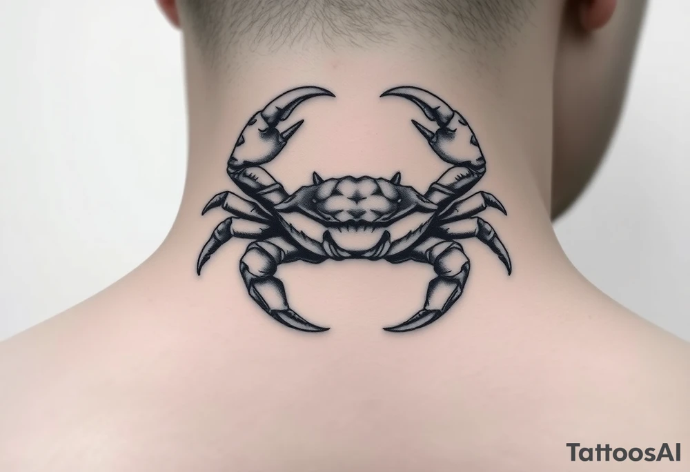 powerful majestic but vicious crab ready to defend or attack proudly showing off that a crab is the sign of a cancer tattoo idea