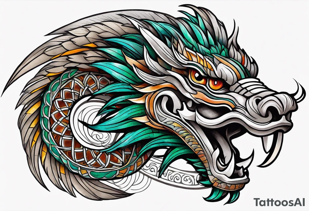 feathered serpent body tattoo idea