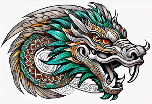 feathered serpent body tattoo idea