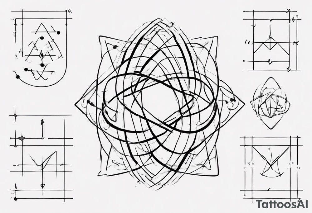 The mathematical 6,1 prime knot that is cute, shape it like a friendship graph tattoo idea