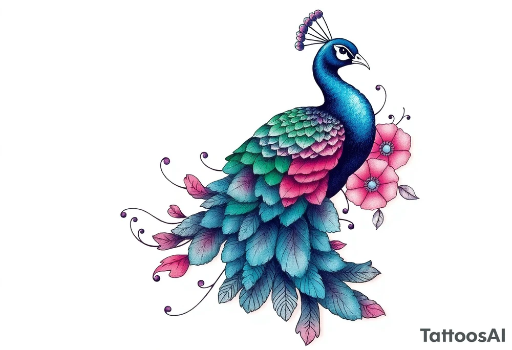 Peacock tattoo idea