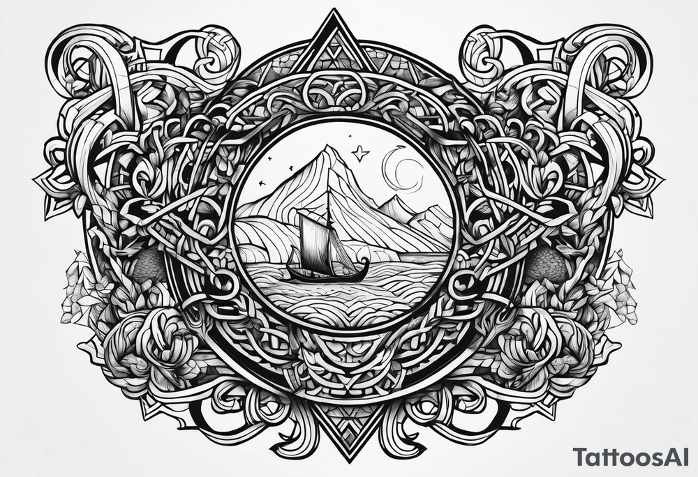 The words "keep going" in a Viking style tattoo idea