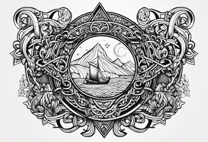 The words "keep going" in a Viking style tattoo idea
