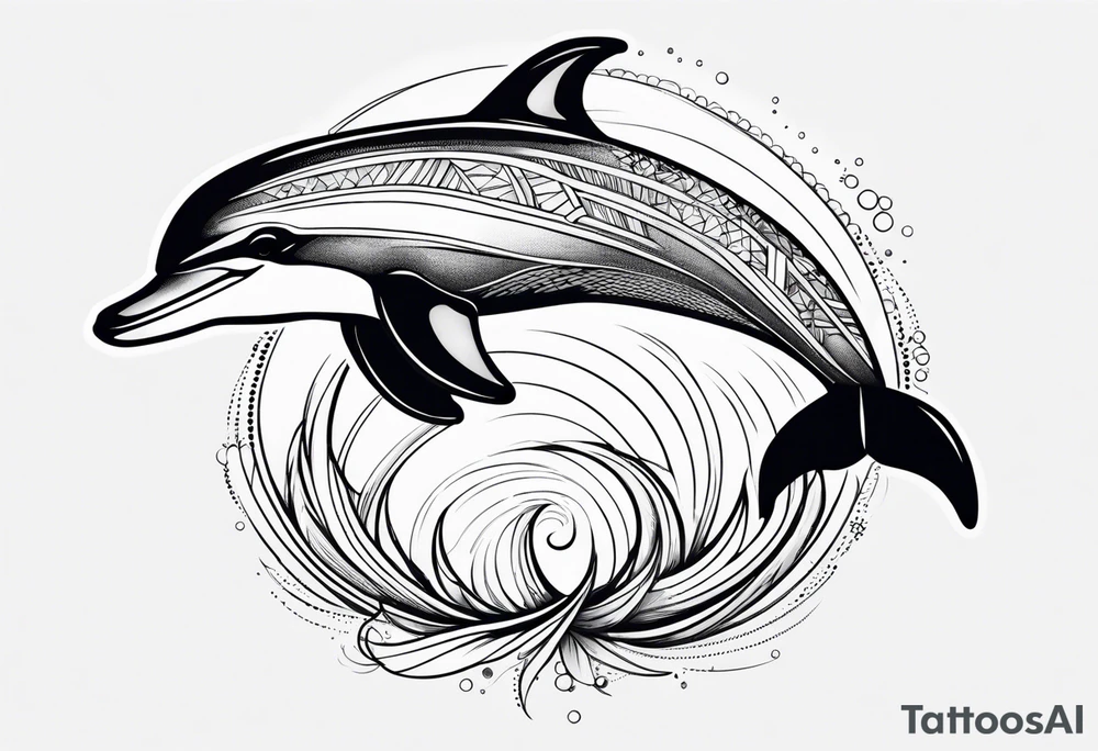 powerfull dolphin tattoo idea