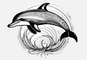powerfull dolphin tattoo idea