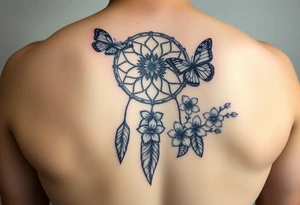 Dreamcatcher with butterfly's and Cherry blossom tattoo idea