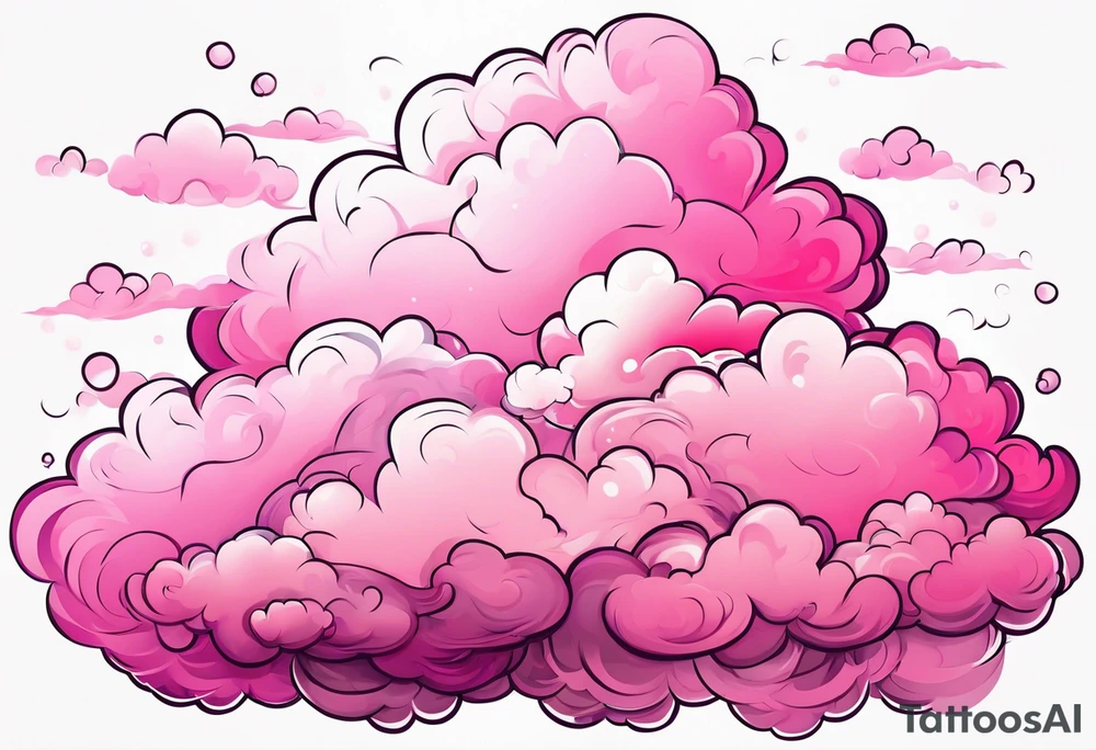 pink fluffy clouds tattoo idea