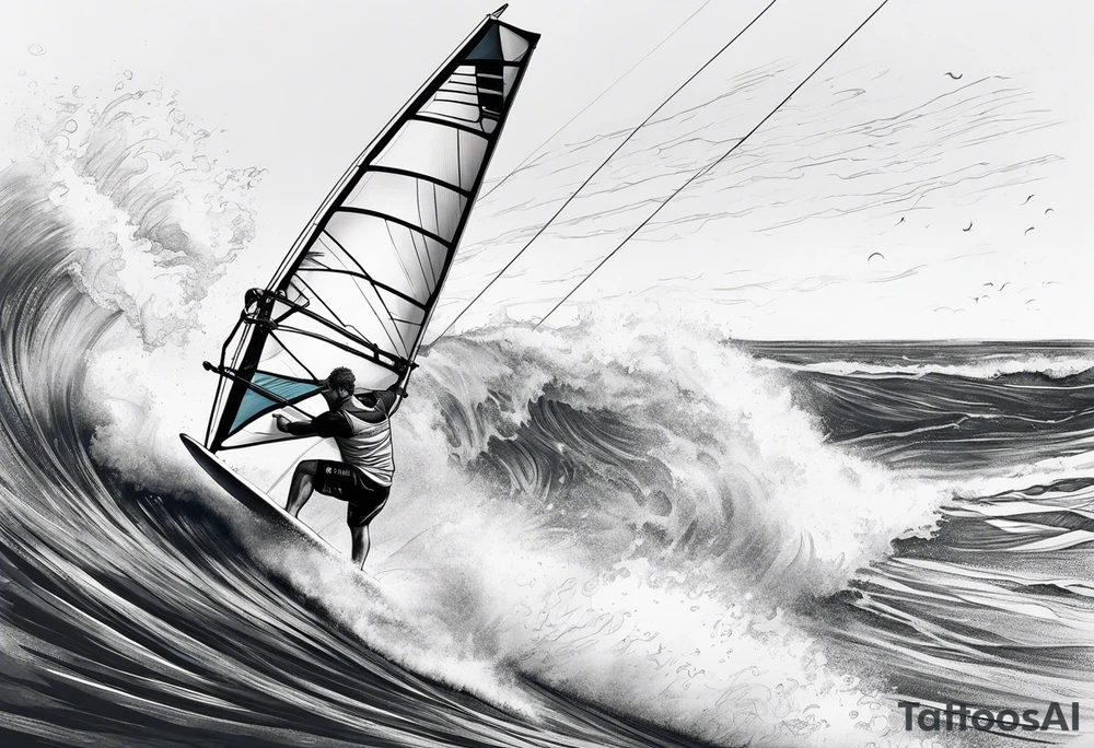 Windsurfer im Meer tattoo idea