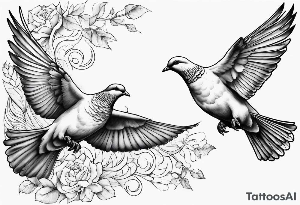 3 doves flying tattoo idea