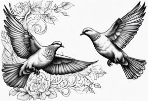3 doves flying tattoo idea