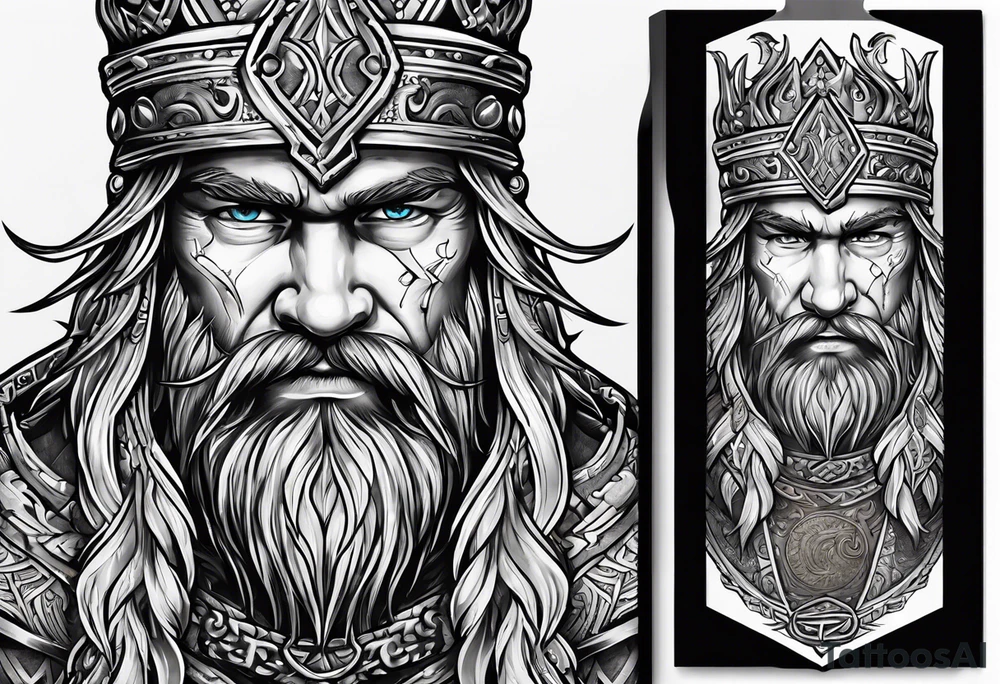 Norwegian Viking traveling to Valhalla tattoo idea