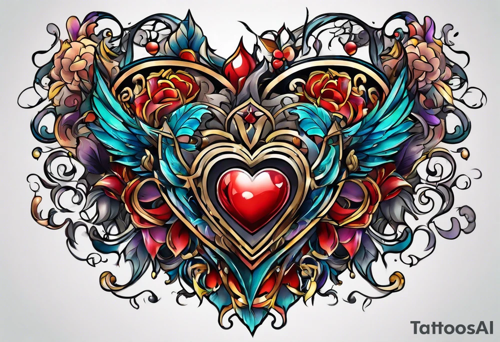 Confusion chaos heart tattoo idea