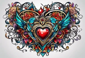 Confusion chaos heart tattoo idea