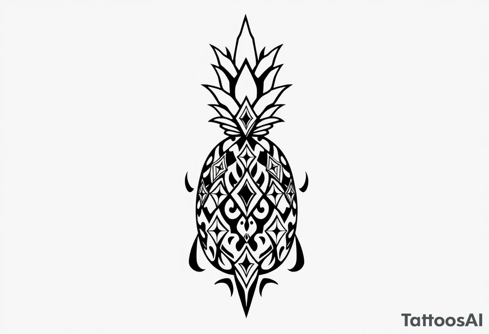 pineapple with diamonds  and magestic, crown, vagina, anus, pubic tattoo idea