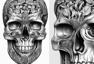 Anatomical brain in media sagittal section inside hourglass tattoo idea