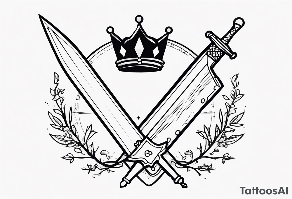 Sword, crown, distance love, science tattoo idea
