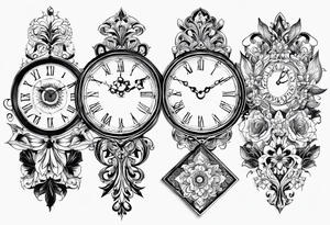 reloj marcando las 23 hs y con la fecha de nacimiento 15/02/2010 tattoo idea