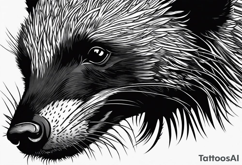 honey badger peeking over, claws tattoo idea