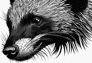 honey badger peeking over, claws tattoo idea