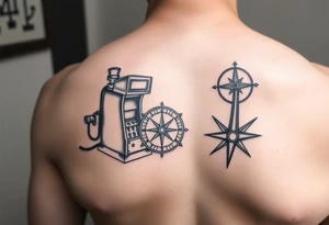 Slot machine and compass tattoo idea