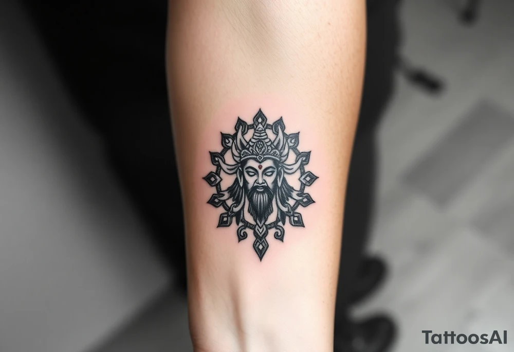 hindu god tattoo that shows strength and is trippy tattoo idea