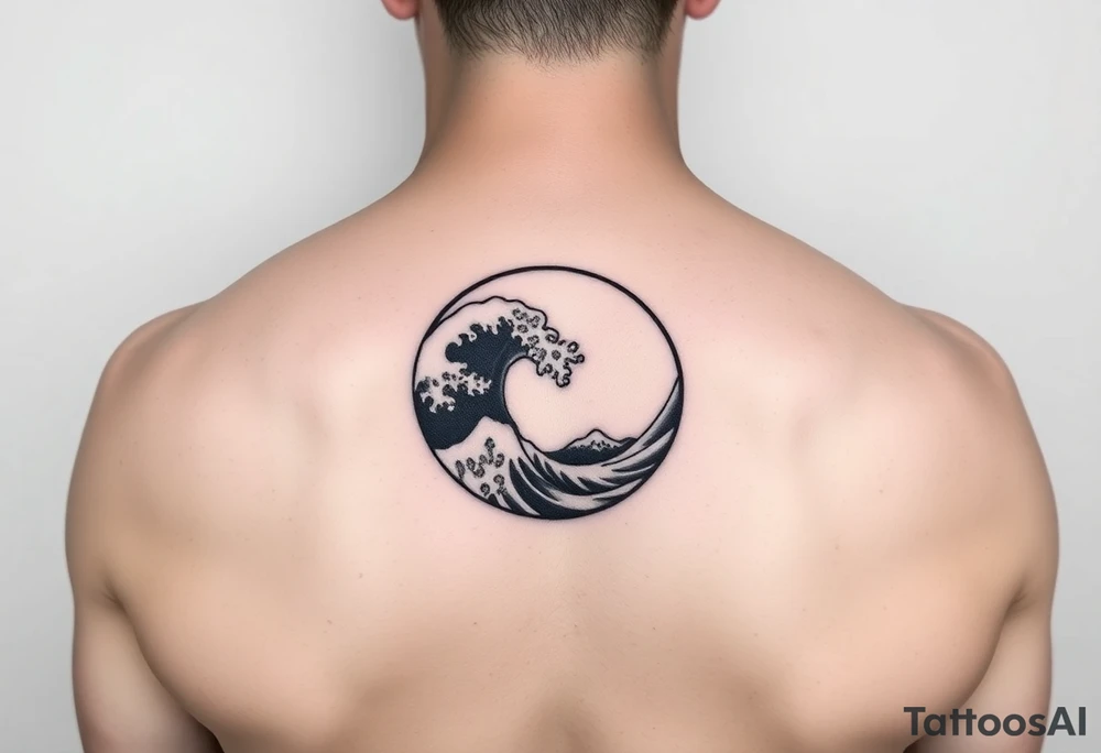 tribal round wave tattoo idea