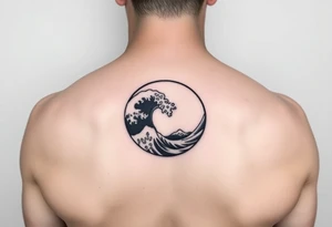 tribal round wave tattoo idea