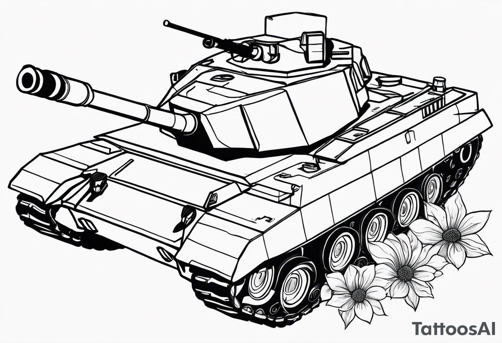 tank shooting flowers  out of its canopy tattoo idea