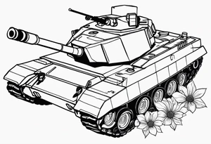 tank shooting flowers  out of its canopy tattoo idea