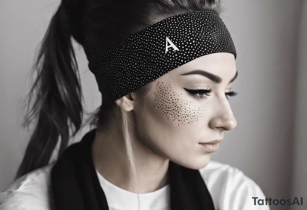 the letters A R in the middle of a ninja headband tattoo idea