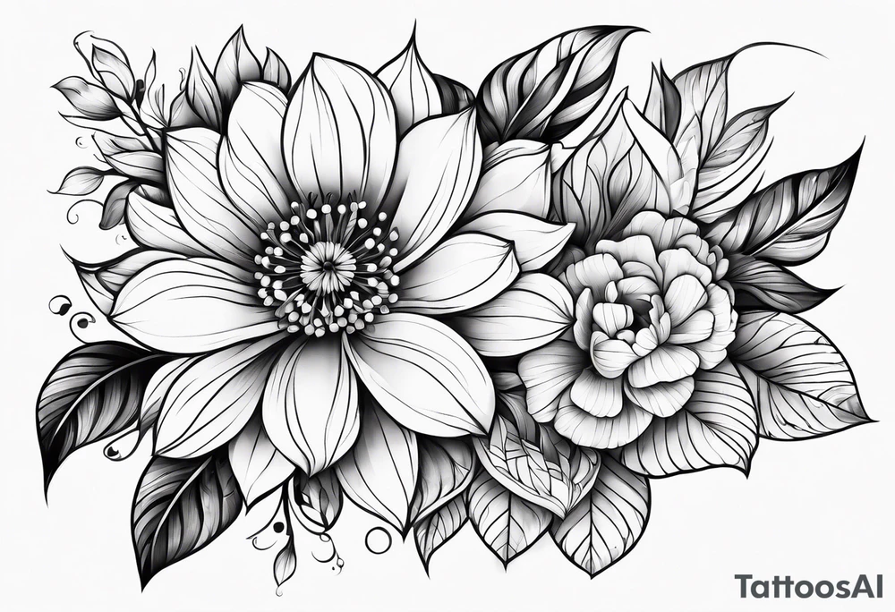 abstract flower tattoo idea