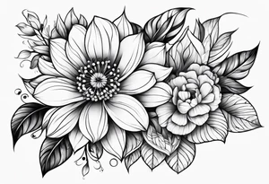 abstract flower tattoo idea