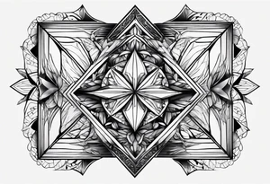 simple Dimond shape split in half tattoo idea