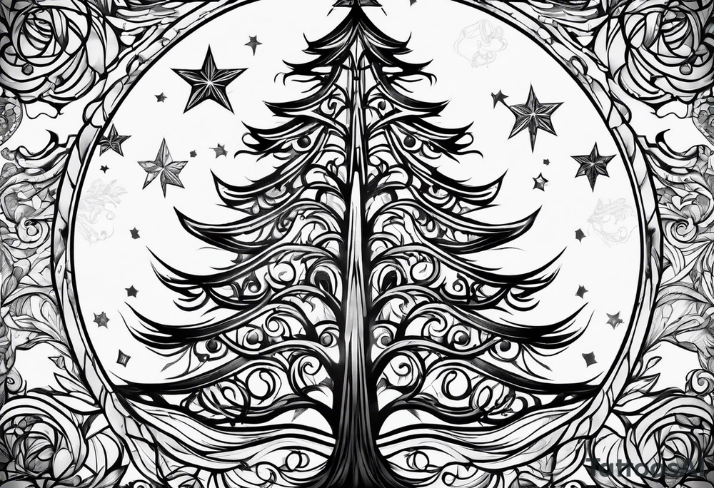 Christmas tree tattoo idea