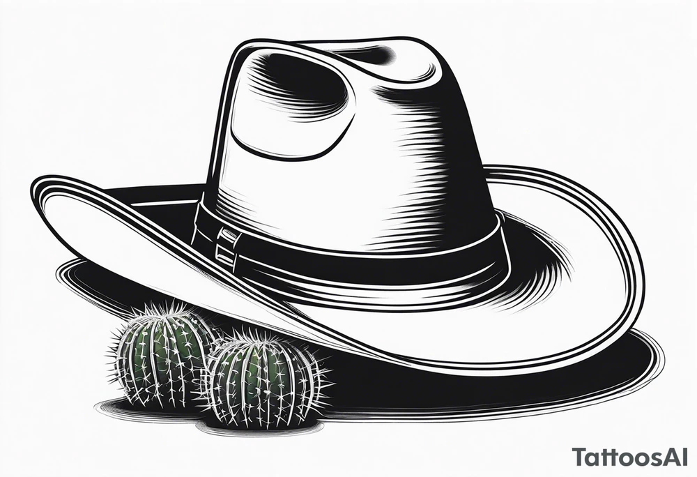 Cactus desert cowboy hat tattoo idea