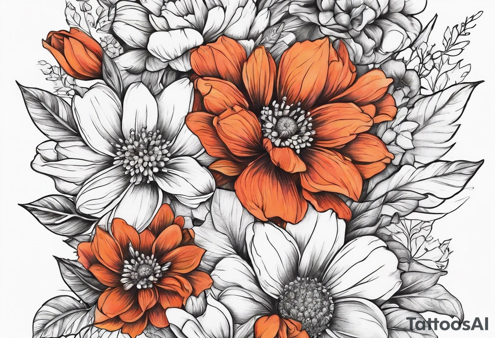 FLowers on front neck tattoo idea