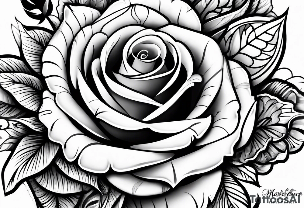 forearm tattoo
angel feather including a stylish rose with first name Isa encrypted tattoo idea