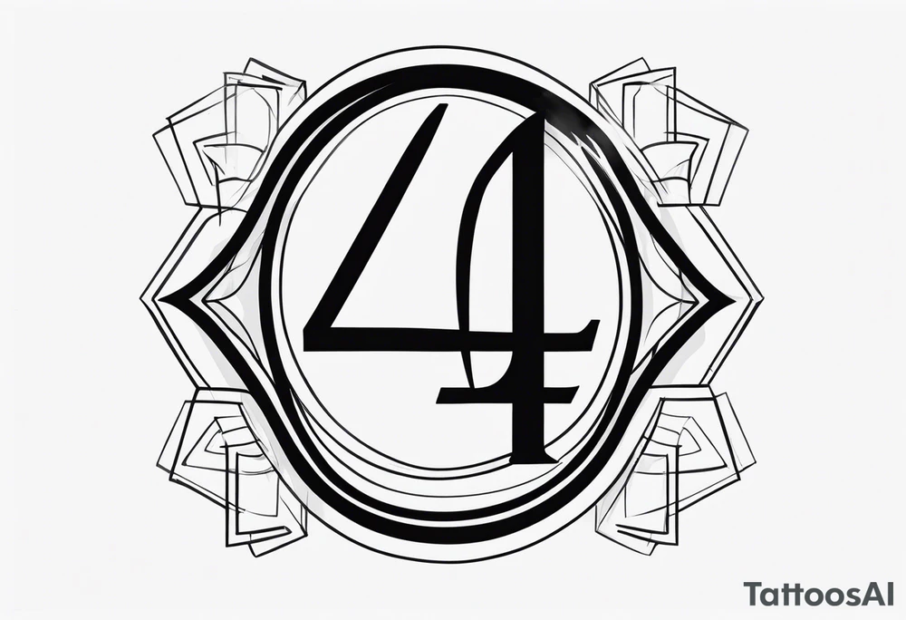 number 4 in a card tattoo idea
