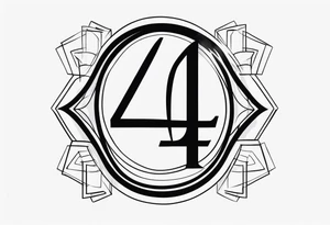 number 4 in a card tattoo idea