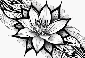 Geometric fire Lily tattoo tattoo idea